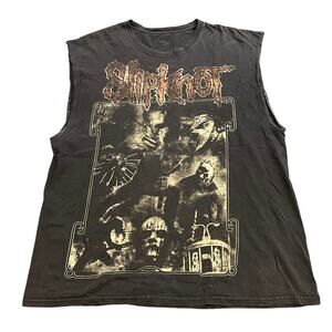 Slipknot Y2K Band Tee Cutoff Tank Grunge‎ Music Tour Fits Mens Large/XL